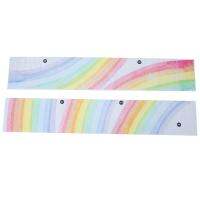 Large Watercolour Rainbow Wall Stickers for Kids Room Nursery Home Decor Colorful Rainbow Mural Self-Adhesive Fabric