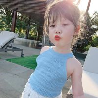 Smartingbaby เสื้อแขนกุดของเด็กผู้หญิง,เสื้อกล้ามแบบมีสายรัดเอวผ้าคอตตอนสำหรับฤดูร้อน