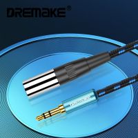 DREMAKE 3-Pin Mini XLR to Jack 3.5mm Plug Stereo Audio 1/8" TRS 3.5mm Male to Mini XLR Male Adapter Cable for Camera Headphone