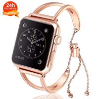 [HOT JUXLLKBKOW 514] ผู้หญิงสำหรับ Apple Watch Band 41มม. 42มม. 45มม. 44มม. สแตนเลสแฟชั่นสร้อยข้อมือโลหะสำหรับ IWatch Series 7 6 SE 5 4 3 2 1