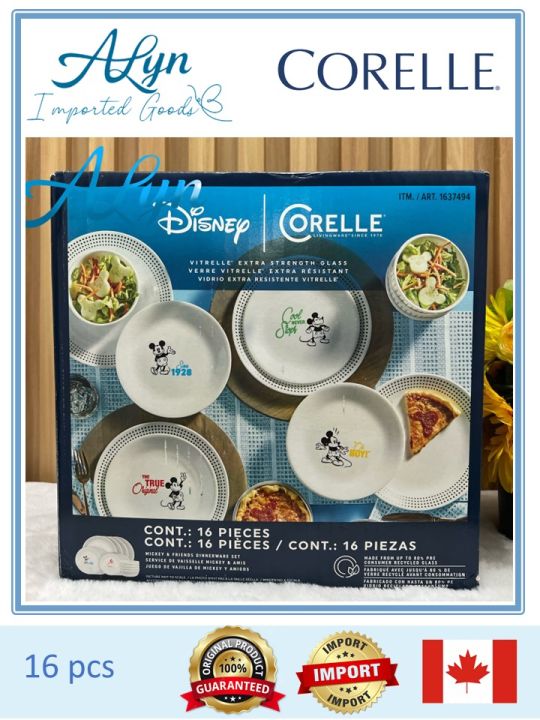 Corelle 16-piece Dinner Set, Mickey Mouse
