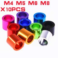 10pcs Aluminum Flat washer Bushing gasket M4 M5 M6 m8 colourful Aluminum round hollow no thread standoff spacer