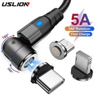 【Super Like】 USLION 540หมุน5A สายแม่เหล็กชาร์จอย่างรวดเร็วสำหรับโทรศัพท์มือถือแม่เหล็กชาร์จสายไฟ Micro Type C สายเคเบิ้ลสำหรับ iPhone Xiaomi