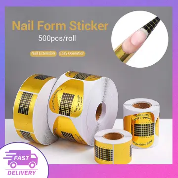 500PCS Nail Forms for Acrylic Nails, Nail Forms for Polygel, Gold Horseshoe  Polygel Nail Form Acrylic Nail Forms Sticker, Nail Extension Tips Form
