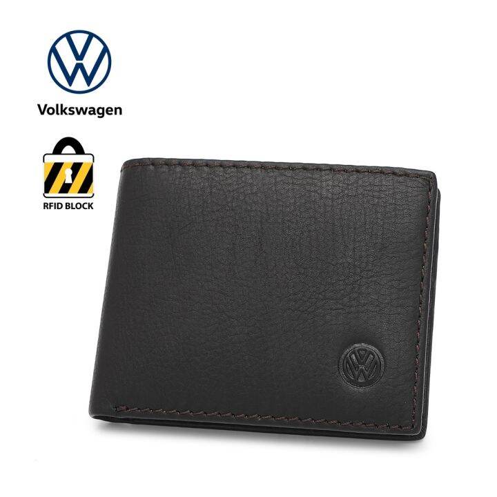 Volkswagen Genuine Leather Bi-Fold Wallet VWW 138 Dark Coffee | Lazada