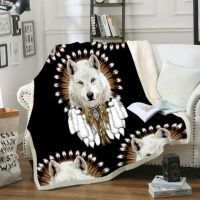 India wolf 3D print fashion fleece blanket / bed spread / Sherpa blanket