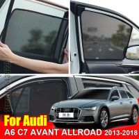 ผ้าม่านกันแสงยูวีสำหรับรถยนต์ Audi A6 C7 AVANT ALLROAD 2013-2018กระจกบังแดดรถยนต์ตาข่ายหมวกกันแดดอัตโนมัติ