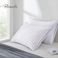 Goose Feather Down Pillows Soft Bed Pillows for Sleeping 100 Organic Cotton Hotel Quality Pillows Insert for Stomach