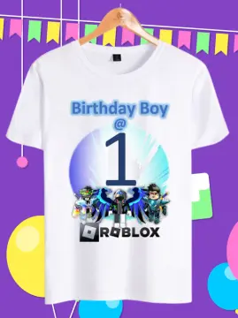 3kings.ph Roblox White Tshirt Black Short Terno Kids Boy 1-5y/o