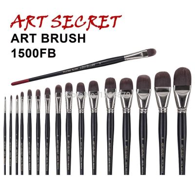 【YF】 Artsecret High Grade 1500FB 1PC Taklon Hair Wooden Handle Brushes Artistic Art Painting Brush For Oil And Acrylic Drawing