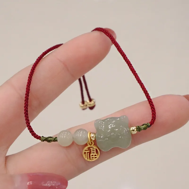 Jade Tiger Bracelet Year of the Tiger Hetian Jade Tiger 