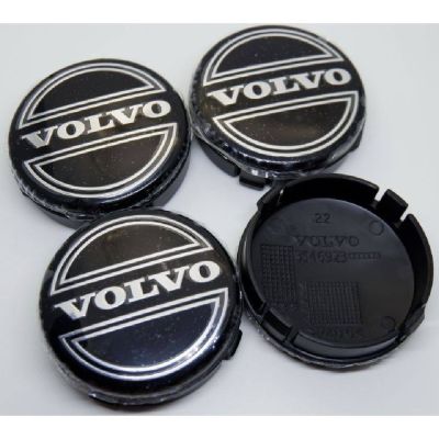 NEW 4 ชิ้น สีดำ ฝาครอบดุมล้อ VOLVO S70 V70 XC90 850 960 S90 อื่นๆ ฝาครอบล้อ ดุม ดุมรถ ดุมล้อ ดุมแม็ก ฝาล้อ ฝาแม็ก โลโก้ วอลโว่ center caps center wheel cover cap cover wheel