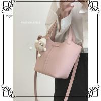 YUYU หวานหวานแหววว เบามาก หนังพียู กระเป๋าทรงถัง กระเป๋าถือแบบถือ กระเป๋า Crossbody กระเป๋าสะพายไหล่แบบสั้น