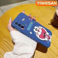 YIWESAN เคสสำหรับ Realme Q3 Pro X7 MAx,เคสชาพร้อมลายโดราเอมอนนมดีไซน์ใหม่บางสร้างสรรค์เคสโทรศัพท์ป้องกันขอบสี่เหลี่ยมเคสนิ่มเคสปลอกซิลิโคนกันกระแทก