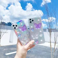 {L electronic shell} หรูหรา3D ผีเสื้อที่มีสีสันเลเซอร์ฟิล์มเงาอีพ็อกซี่ใส TPU ปกอ่อนสำหรับ Iphone 11Pro MAX XS XR SE2 7 8บวกกรณีโทรศัพท์