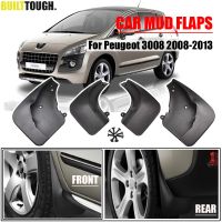 4pcs Set Molded Mud Flaps For Peugeot 3008 MK1 2008 - 2013 Mudflaps Splash Guards Mudguards Fender 2009 2010 2011 2012