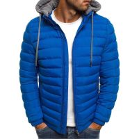 [COD] Foreign trade cross-border solid simple atmosphere mens hooded coat large size warm jacket