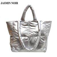 Jasmin NOIR กระเป๋าสะพายไหล่ กระเป๋าถือ ผ้าไนล่อน ใบใหญ่ สําหรับสตรี