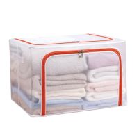 Cloth Clothes Steel Frame Transparent Storage Box Foldable Storage Case Bed Sheet Blanket Pillow Shoe Rack Container E