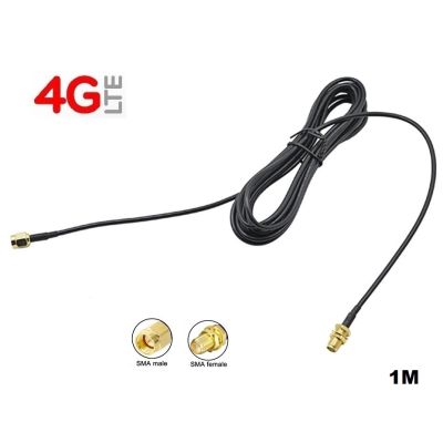 PR SMA RG174 1 เมตร 4G 3G Extension Antenna Cable SMA Male to SMA Female RG174 50Ohm Cable 1M