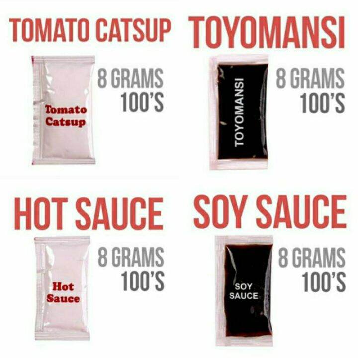 100pcs Condiments Sachet Toyomansi Catsup Soysauce Hotsauce Lazada PH