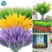 【LZ】☍  Buquê de flores artificiais de lavanda 1 conjunto para decoração de vaso doméstico grama cereais planta festiva falsa arranjo floral