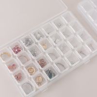 Jewelry storage box independent open lid 28 compartments earrings ring accessories divided jewelry box