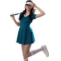 Women Tennis Dresses with Shorts Summer Green Golf Wear Female Beach Badminton Clothing Sportswear Gym Outdoor Fitness Suit