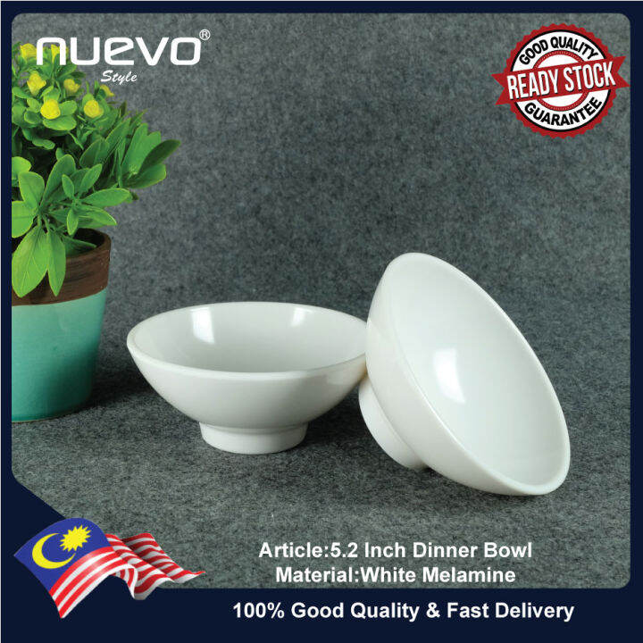 White Melamine 5.2 Inch Dinner Bowl 白色饭碗 Mangkuk Makan Melamin Putih 