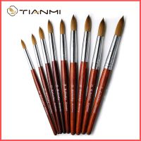 Kolinsky Acrylic Nail Brush Good Quality Nail Art Mink Brush Wood Handle Gel Builder Manicure Brush Drawing Tools Size 8-24