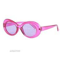 [KESOTO2] R Transparent Clout Goggles Oval Bold Mod Thick Framed Sunglasses Pink