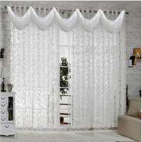 White curtains for living room Bedroom European Curtain sheer Modern Kitchen curtain Luxury tulle Drapes Panels Bead Valance