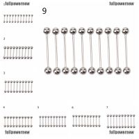 10PCS Stainless steel Ball Tongue Navel Barbell Rings Bars Body Piercing