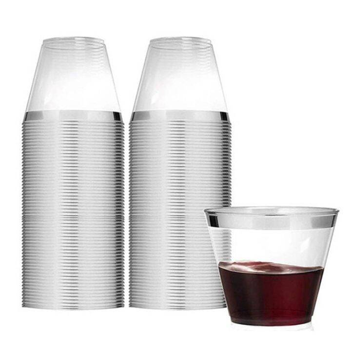 Plastic Cup 9 Oz Hard Disposable Cup Plastic Wine Glass Party Wedding