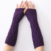 Fashion model shop Unisex Men Women Arm Warmer Fingerless Knitted Long Gloves Cute Mittens