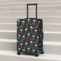 【LZ】◆﹉  Pink Flamingo Birds Mala Capa Geométrica Arte Viagem Protector Férias Strectch Bagagem Caso