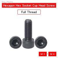 Hexagon Hex Socket Cup Head Screw Bolts M3 M4 Carbon Steel Material Blackening Screws Grade 12.9 Full Thread For Machinery