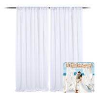 2pcs Wedding Party Backdrop CurtainsTransparent Ice Silk Wedding Backdrops Panels Curtain DIY Decor Textile Party Decorations