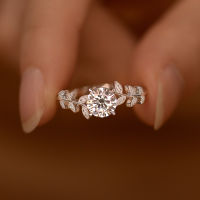 D สี1กะรัต Moissanite แหวนแต่งงานสำหรับผู้หญิง S925เงินสเตอร์ลิงใบวงแผ่น18พันทองคำขาวเครื่องประดับ Fine ขายส่ง