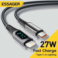 ESSAGER สาย PD USB C 20W สายชาร์จสำหรับ iPhone 14 13 12 Pro Max XR จอแสดงผลดิจิตอลสายสำหรับ Iphone ข้อมูลโทรศัพท์มือถือ