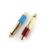 【CW】 6.5mm Jack Male Mono Plug to RCA Female Converter Audio Adapter Gold Plated Connector 6.35mm Socket 1/4 quot; Sound Mixer