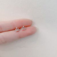 OBEAR Siver Plated Crown Stud Earrings Simple Temperament Earrings For Women Wedding Jewelry Gift