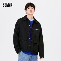 Semir แจ็คเก็ตผู้ชายขับรถเย็บปักถักร้อย2022ต้นฤดูใบไม้ผลิเสื้อผ้าเด็กปกแนวโน้มเครื่องมือลมแจ็คเก็ตแฟชั่นหลวม