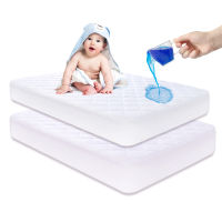 Bamboo Terry Surface Skin-friendly Quilted Sheet Crib Mattress Protector Kids Baby Bed Protector Waterproof Mattress Cover