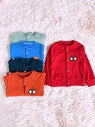 Áo khoác len cardigan họa tiết siêu nhân cho bé trai bé gái 8-19kg