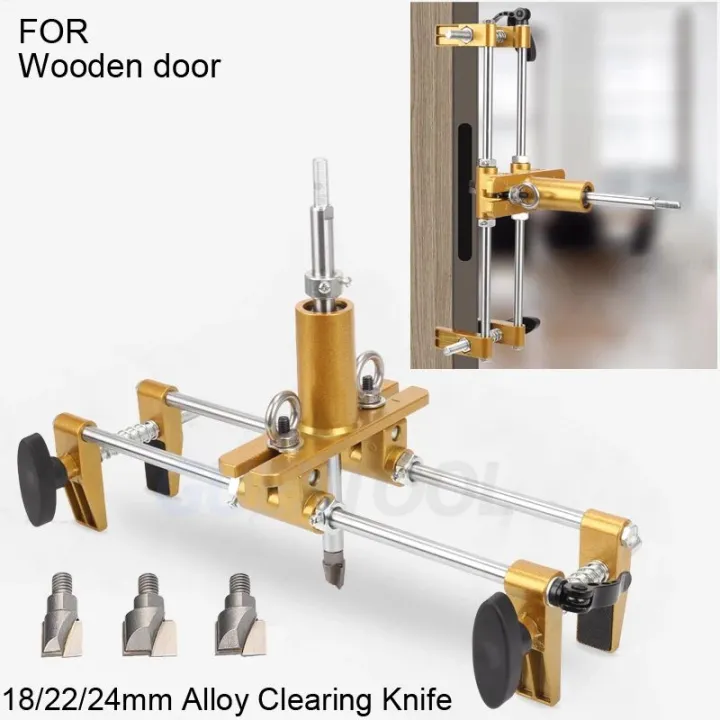 Wooden Door Lock Hole Opener Device Set Mortice Lock Fitting Jig Slotting Machine Doorlock