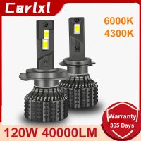 Carlxl 120W H7 Led Canbus 40000LM ไฟหน้า H1 H4 H8 H11 H16 9005 HB3 9006 HB4หลอดไฟ LED หลอดไฟ Turbo สำหรับรถ6000K 4300K