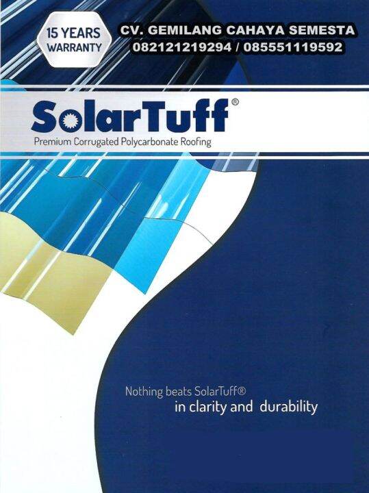 Solartuff ( 2,4 M ) / Atap Transparan / Atap Polycarbonate Corrugated