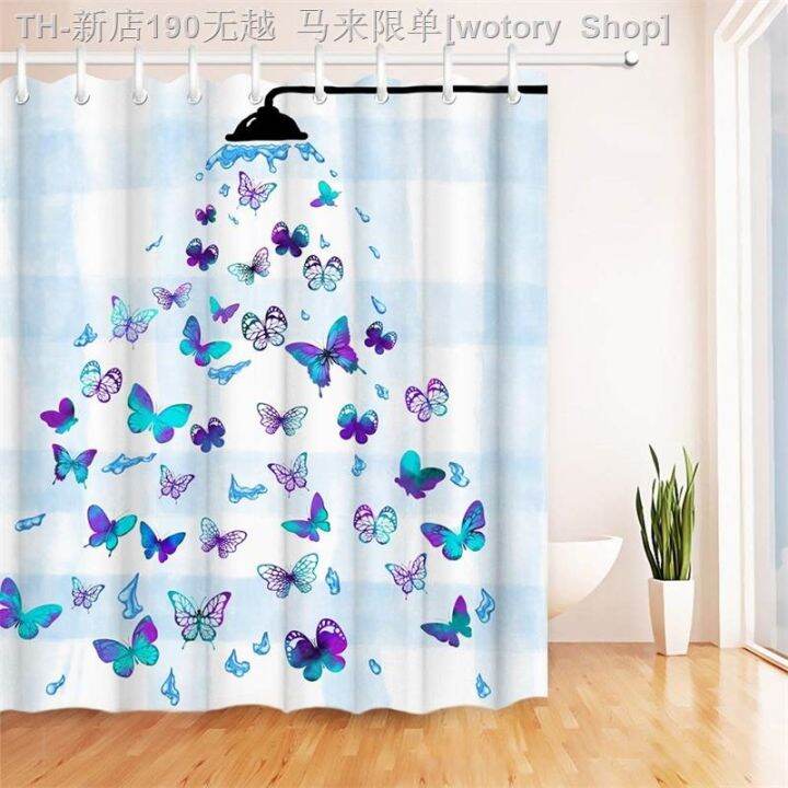 cw-raining-cats-and-dogs-shower-curtain-kids-clouds-raindrops-cartoon-print-fabric