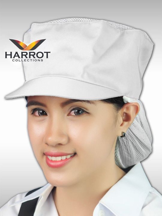 หมวกกุ๊ก-หมวกเชฟ-หมวกแม่ครัว-หมวกพนักงานเสิร์ฟ-หมวกแก๊ป-ตาข่ายบน-ล่าง-หมวกทำอาหาร